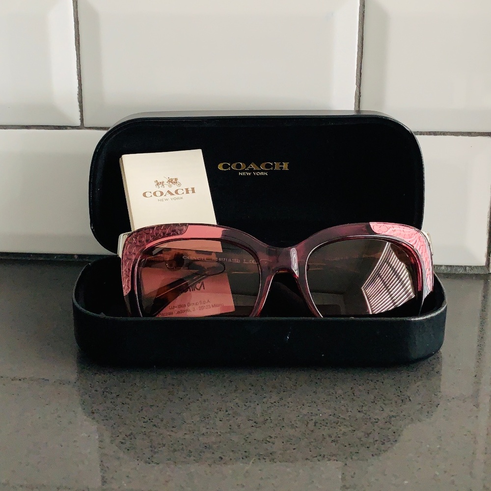 NEW WOMENS COACH SUNGLASSES BERRY & TORTOISE